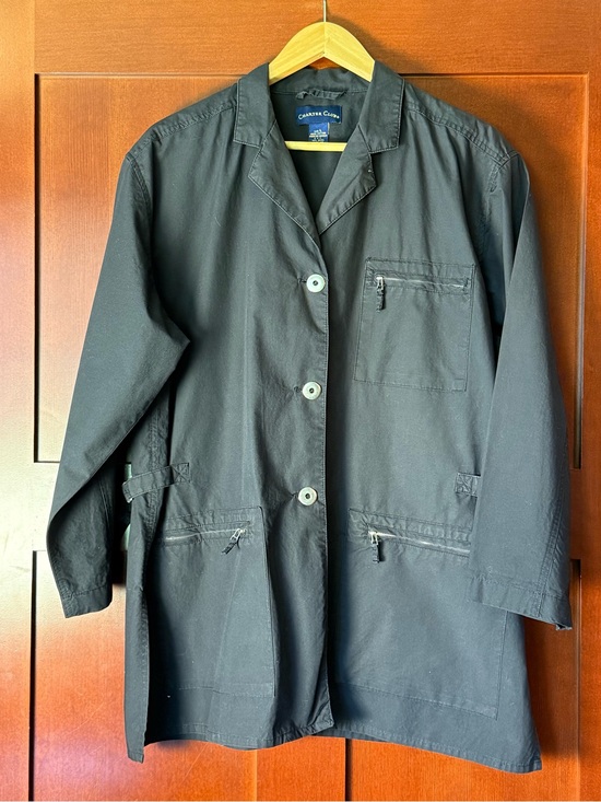 Charter Club Jackets & Blazers - Charter Club Charcoal Professional Utility Cotton Jacket With Zip Pockets Size L